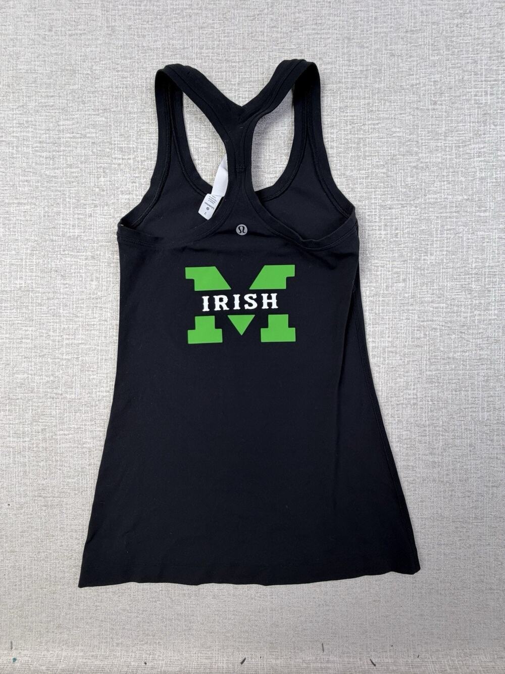 Lululemon Irish M Racerback Tank Top Women’s Size 2 Black Green Athletic